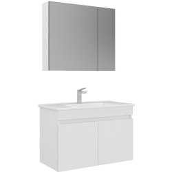 Orka Tivoli 85 Cm Mat Beyaz Banyo Dolabı Takımı