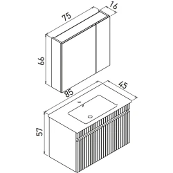 Orka Tivoli 85 Cm Mat Kaşmir Banyo Dolabı Takımı Hemen Al