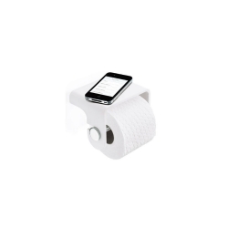 Decor Walther Stone Beyaz-Krom Etajerli Açık Tuvalet Kağıtlık