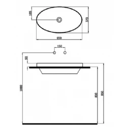 Newarc Sand Lavabo 65x37x5 cm Tezgah Üstü Beyaz Lavabo Hemen Al