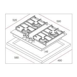 TEKA HAL 60 4G AI AL Siyah Cam Gazlı Ocak Hemen Al