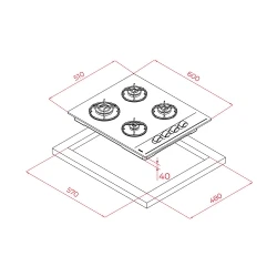 Teka GBE 64002 KB 60cm Beyaz Camlı Gazlı Ocak Hemen Al