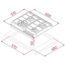 Teka GZC 64320 XB ExactFlame Teknolojili 60 cm Kahverengi Cam Gazlı Ocak Hemen Al