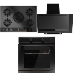 Teka Infinity G1 Mat Siyah Ankastre Set (Ocak+Fırın+Davlumbaz)