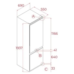 Teka RBF 78780 FI WH 70 Cm Ankastre Buzdolabı Hemen Al