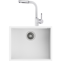 Teka Square 50.40 TG Tezgahaltı Tegranite Eviye + ARK 938 Armatür Seti (Beyaz)