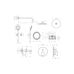 VitrA Root Round Ankastre Termostatik Duş Seti Krom A49279 Hemen Al