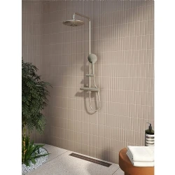 Vitra AquaHeat Bliss 240 2F Fırçalanmış Nikel Duş Kolonu A4720574 Hemen Al