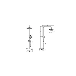 Vitra AquaHeat Bliss 240 2F Fırçalanmış Nikel Duş Kolonu A4720574 Hemen Al