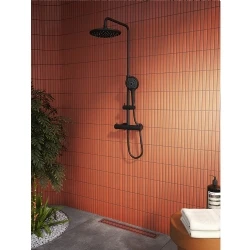 Vitra AquaHeat Bliss 240 2F Mat Siyah Duş Kolonu A4720536 Hemen Al
