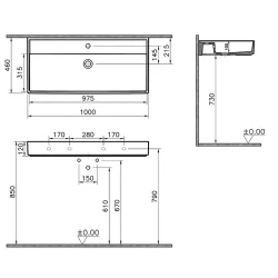 Vitra ArchiPlan 100x46 Cm Mat Taş Gri Lavabo 7417B076-0001 Hemen Al