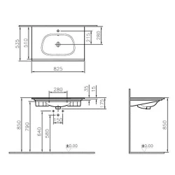 Vitra Frame 85x54 Cm Etajerli Lavabo 5708B403-0001 Hemen Al