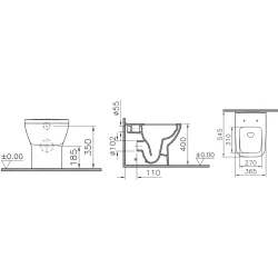 Vitra Integra Square Rim-ex Kanalsız Duvara Tam Dayalı Yerden Klozet - 7085L003-0088 Hemen Al