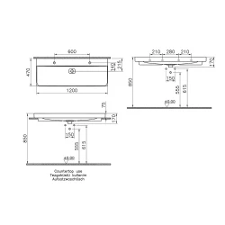 Vitra Metropole 120x47 Cm Mat Bej Çanak Lavabo 7530B020-0937 Hemen Al