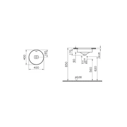 Vitra Metropole 40x40 Cm Yuvarlak Mat Beyaz Tezgahaltı Lavabo 7532B001-1082 Hemen Al