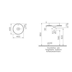 Vitra Metropole 40x40 Cm Yuvarlak Mat Siyah Çanak Lavabo 7532B083-0673 Hemen Al