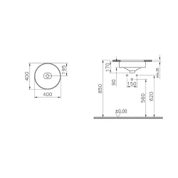 Vitra Metropole 40x40 Cm Yuvarlak Tezgahaltı Lavabo 7532B003-1083 Hemen Al
