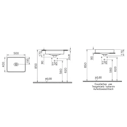 Vitra Metropole 50x40 Cm Dikdörtgen Mat Taş Gri Tezgahaltı Lavabo 7534B076-1083 Hemen Al