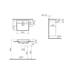 Vitra Metropole 55x47 Cm Yarım Tezgah Lavabo 7531B003-0001 Hemen Al