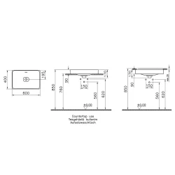 Vitra Metropole 60x40 Cm Dikdörtgen Mat Beyaz Tezgahaltı Lavabo 7535B001-1083 Hemen Al