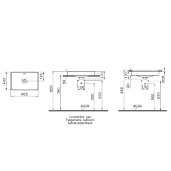Vitra Metropole 60x40 Cm Dikdörtgen Mat Siyah Tezgahaltı Lavabo 7535B083-1082 Hemen Al