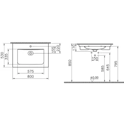 Vitra Metropole 80x53 Cm Mat Siyah Etajerli Lavabo 7538B083-0001 Hemen Al