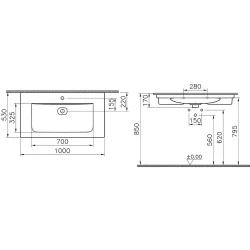 Vitra Metropole 100x53 Cm Mat Siyah Etajerli Lavabo 7539B083-0001 Hemen Al