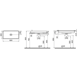 Vitra Metropole 80x40 Cm Dikdörtgen Mat Bej Tezgahaltı Lavabo 7536B020-1083 Hemen Al