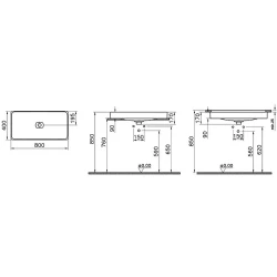 Vitra Metropole 80x40 Cm Dikdörtgen Tezgahaltı Lavabo 7536B003-1083 Hemen Al
