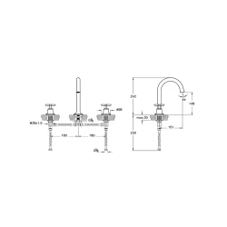 Vitra Origin Classic 3 Delikli Lavabo Bataryası A42891 Hemen Al