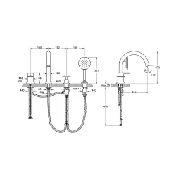 Vitra Origin Classic 4 Delikli Fırçalanmış Altın Küvet Bataryası A4290025 Hemen Al