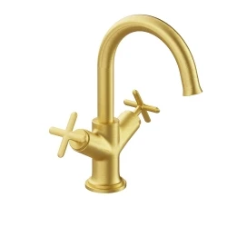 Vitra Origin Classic Çift Kumandalı Fırçalanmış Altın Lavabo Bataryası A4288425 Hemen Al