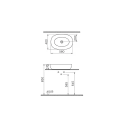 Vitra Outline 60x40 Cm Oval Mat Bej Çanak Lavabo 5995B420-0016 Hemen Al