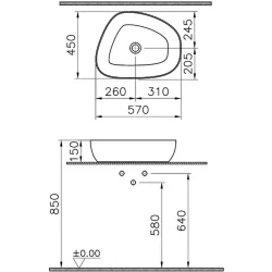 Vitra Outline Recycled 57x45 Cm Tv Şekilli Mat Bej Çanak Lavabo - 7991B066-0016 Hemen Al