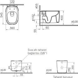 Vitra Plural Mat Bej Rim-ex Kanalsız Asma Klozet - 7830B420-0090 Hemen Al