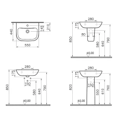 Vitra S20 55x44 Cm Lavabo 5502L003-0001 Hemen Al