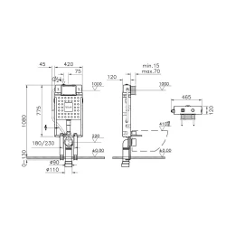 Vitra V12 3/6 L Asma Klozetler İçin Ayarlanabilir Kalın Metal Ayaklı Gömme Rezervuar 762-1850-01 Hemen Al