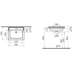 Vitra Valarte 65x53 Cm Etajerli Lavabo - 7801B403-0001 Hemen Al