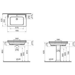 Vitra Valarte 80x53 Cm Etajerli Lavabo - 7802B403-0001 Hemen Al