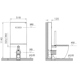 Vitra Vitrus 3-6 L Yerden Duvara Sıfır Klozetler İçin Duvar Önü Beyaz Cam Rezervuar - 870-1760-01 Hemen Al