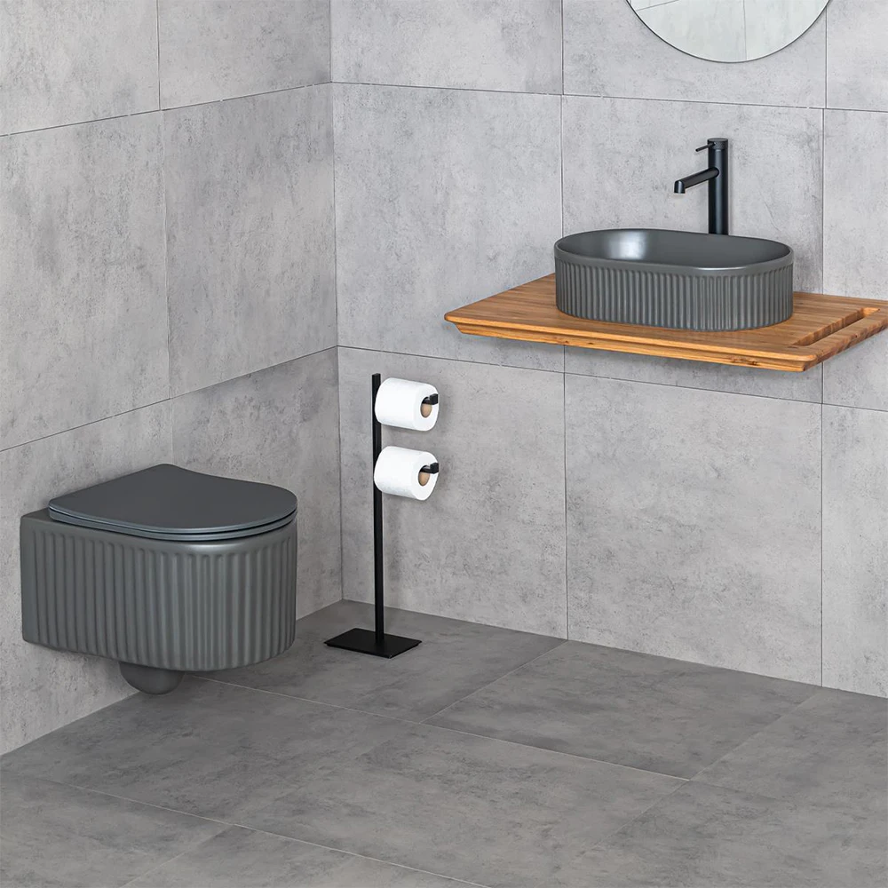 Lena E-W1002MF 49x31 Cm Mat Füme Tezgah Üstü Lavabo 2