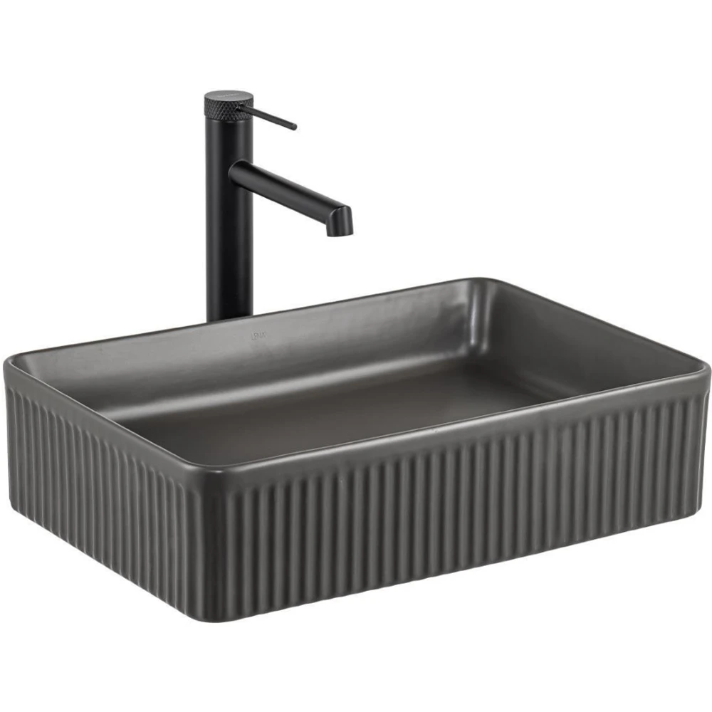 Lena E-W1004MF 50x34 Cm Mat Füme Tezgah Üstü Lavabo