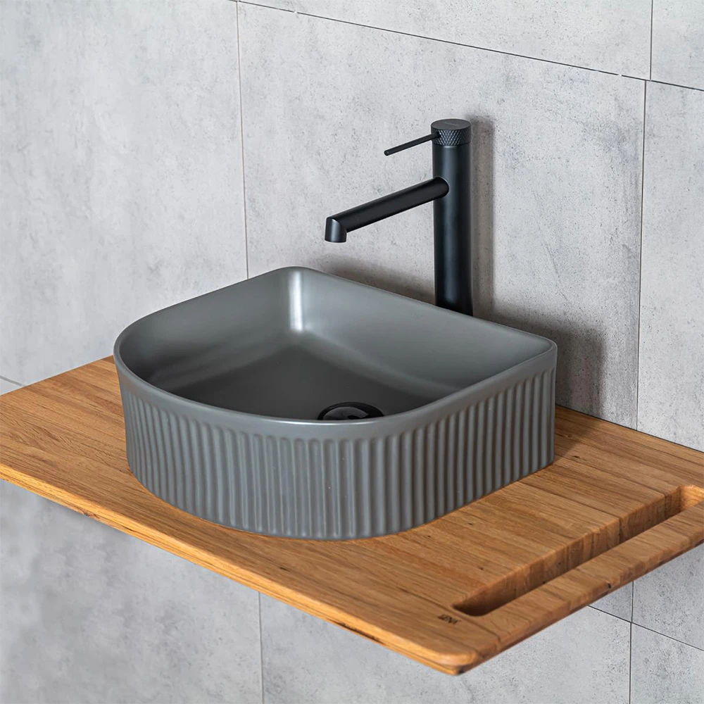 Lena E-W1005MF Mat Füme Tezgah Üstü Lavabo 2