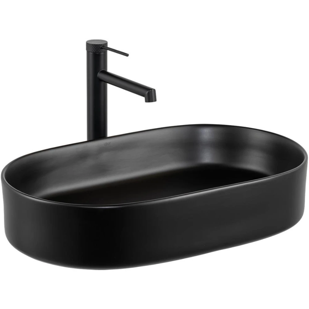 Lena E-W1202MS 60x37 Cm Mat Siyah Tezgah Üstü Lavabo