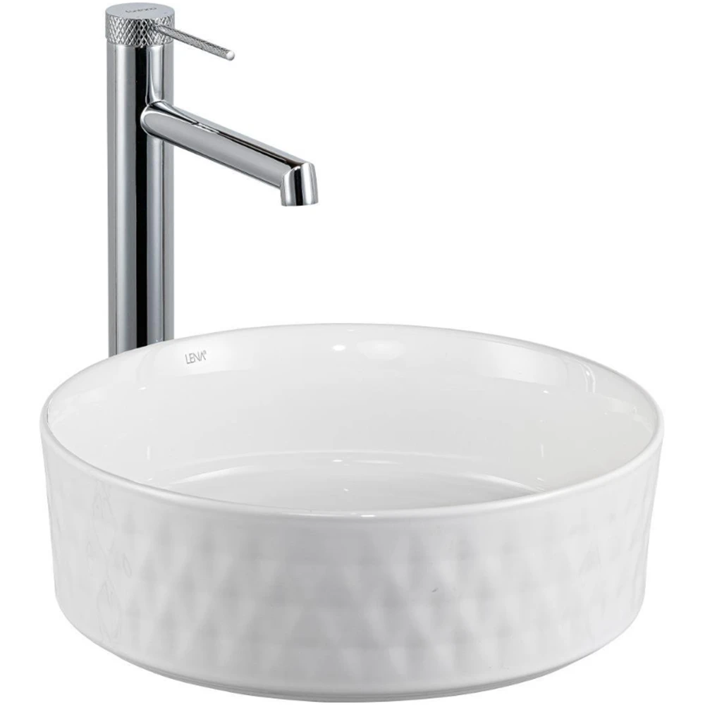 Lena E-W5001 36 Cm Yuvarlak Tezgah Üstü Lavabo