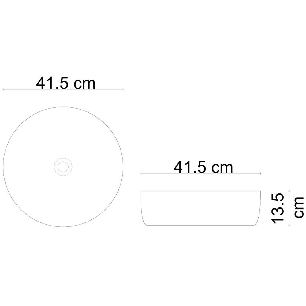 Lena E-W8145 41 Cm Mat Gri-Altın Yuvarlak Tezgah Üstü Lavabo 2