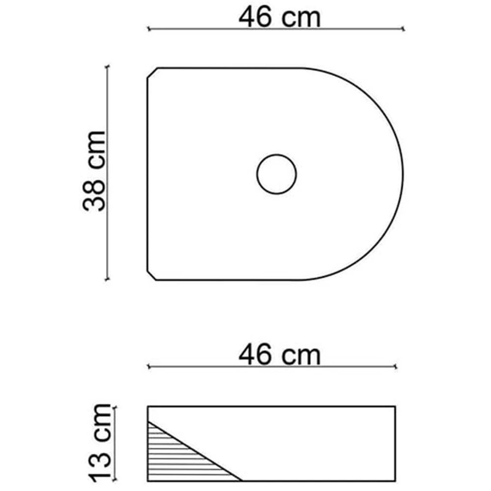 Lena EH-5110MS 38x46 Cm Mat Siyah Tezgah Üstü Lavabo 3