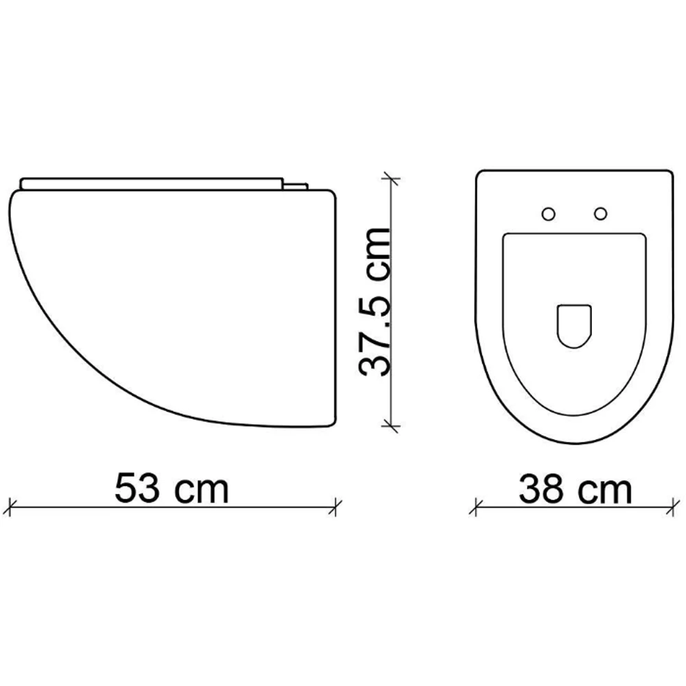 Lena ET-H203AS1 Parlak Altın-Siyah Kanalsız Asma Klozet Takımı 2