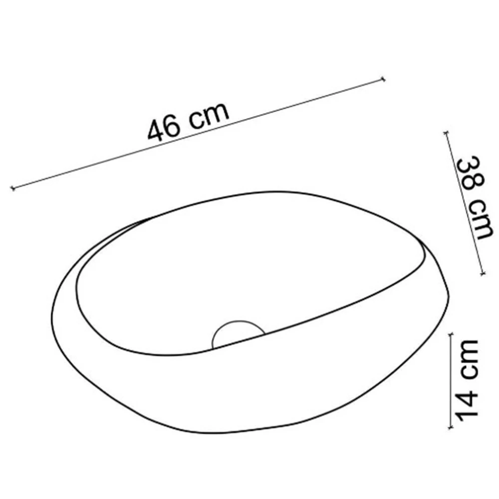Lena EY-4710 46x38 Cm Parlak Beyaz Tezgah Üstü Lavabo 3