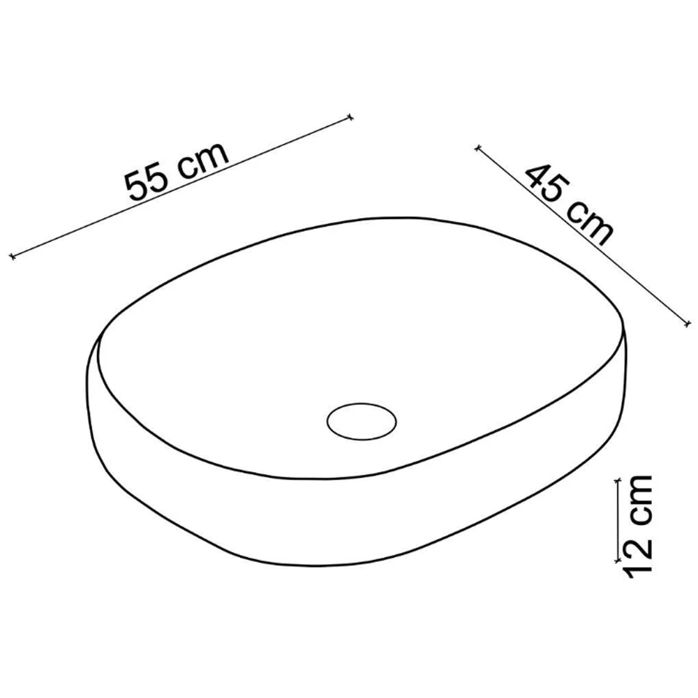 Lena EY-4712 55x45 Cm Tezgah Üstü Lavabo 2
